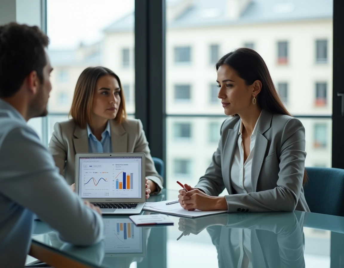 Femme rencontrant un conseiller fiscal pour optimiser la déclaration de ses loyers en France