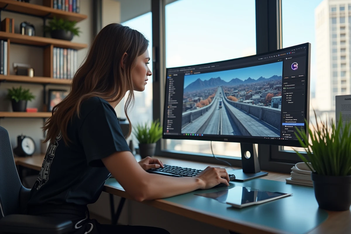 Jeune femme regardant l