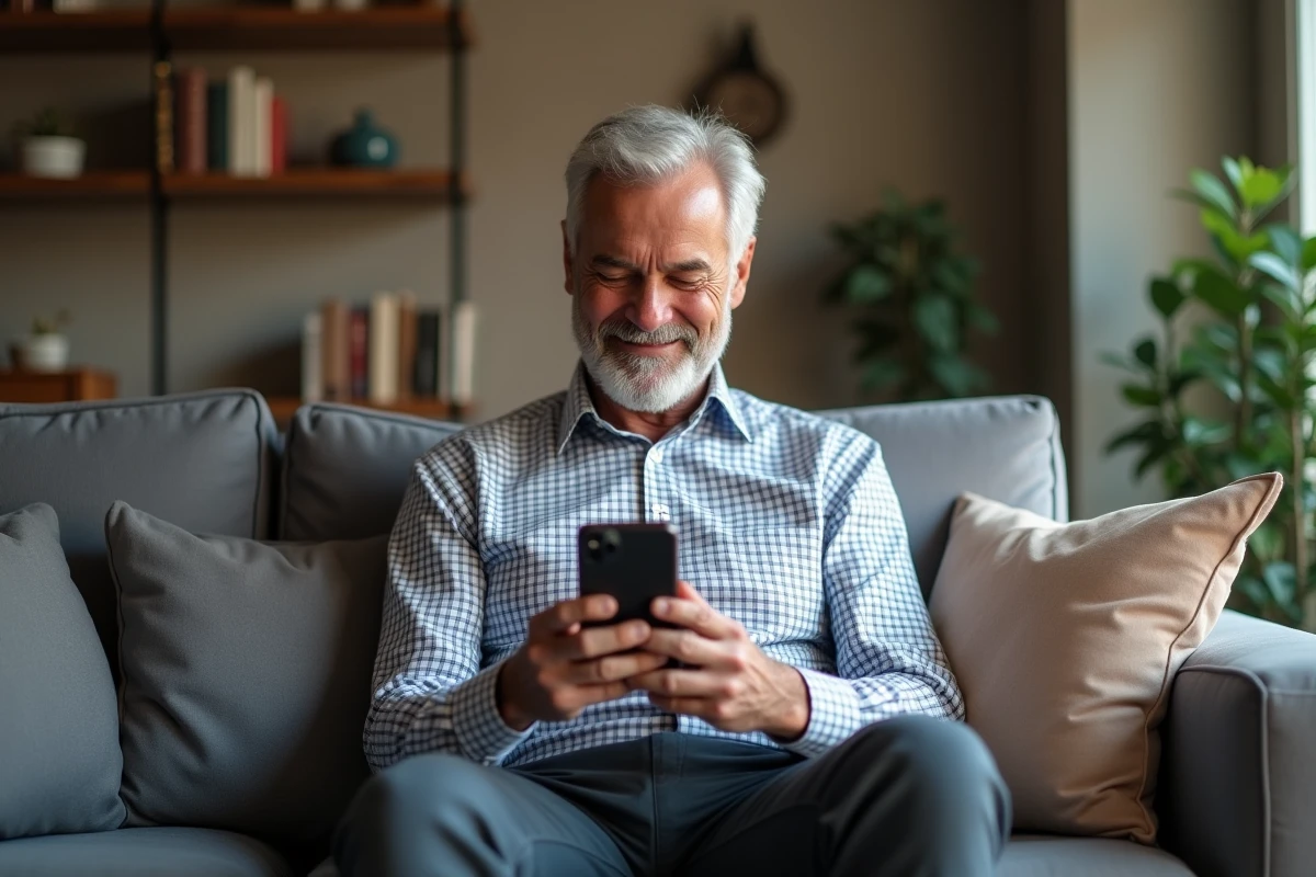 Homme souriant lors d